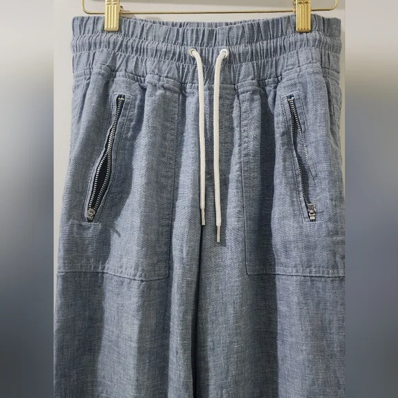 Athleta Blue Wide-Leg Linen Pants, Size 2, 100 % Linen. - Picture 2 of 9